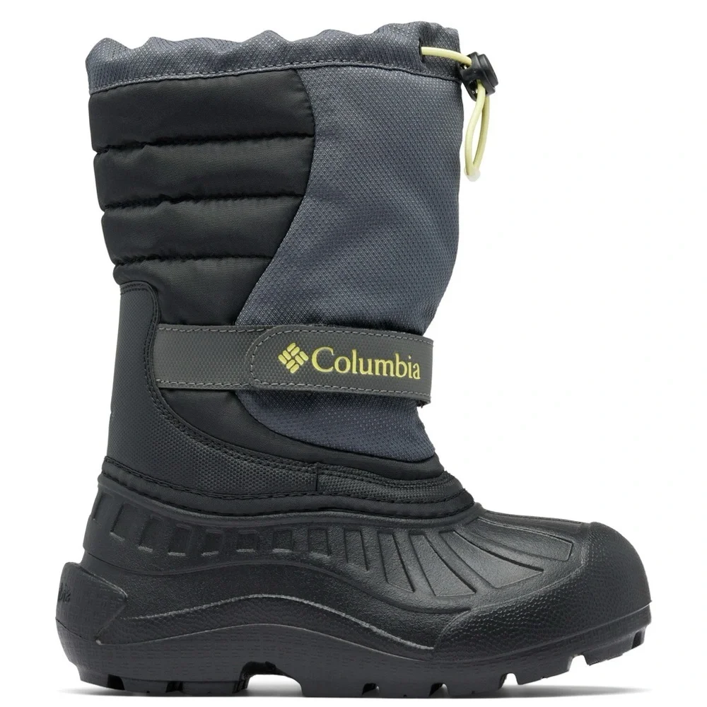 NWT Columbia Unisex Kids' Powderbug Snowlite Boot, Dark Grey/Black, 5